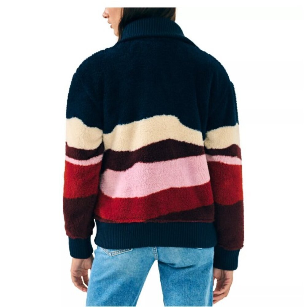Faherty Womens Size XS High Pile Fleece Mountain Sunrise Full Zip Jacket NWT - Picture 2 of 8